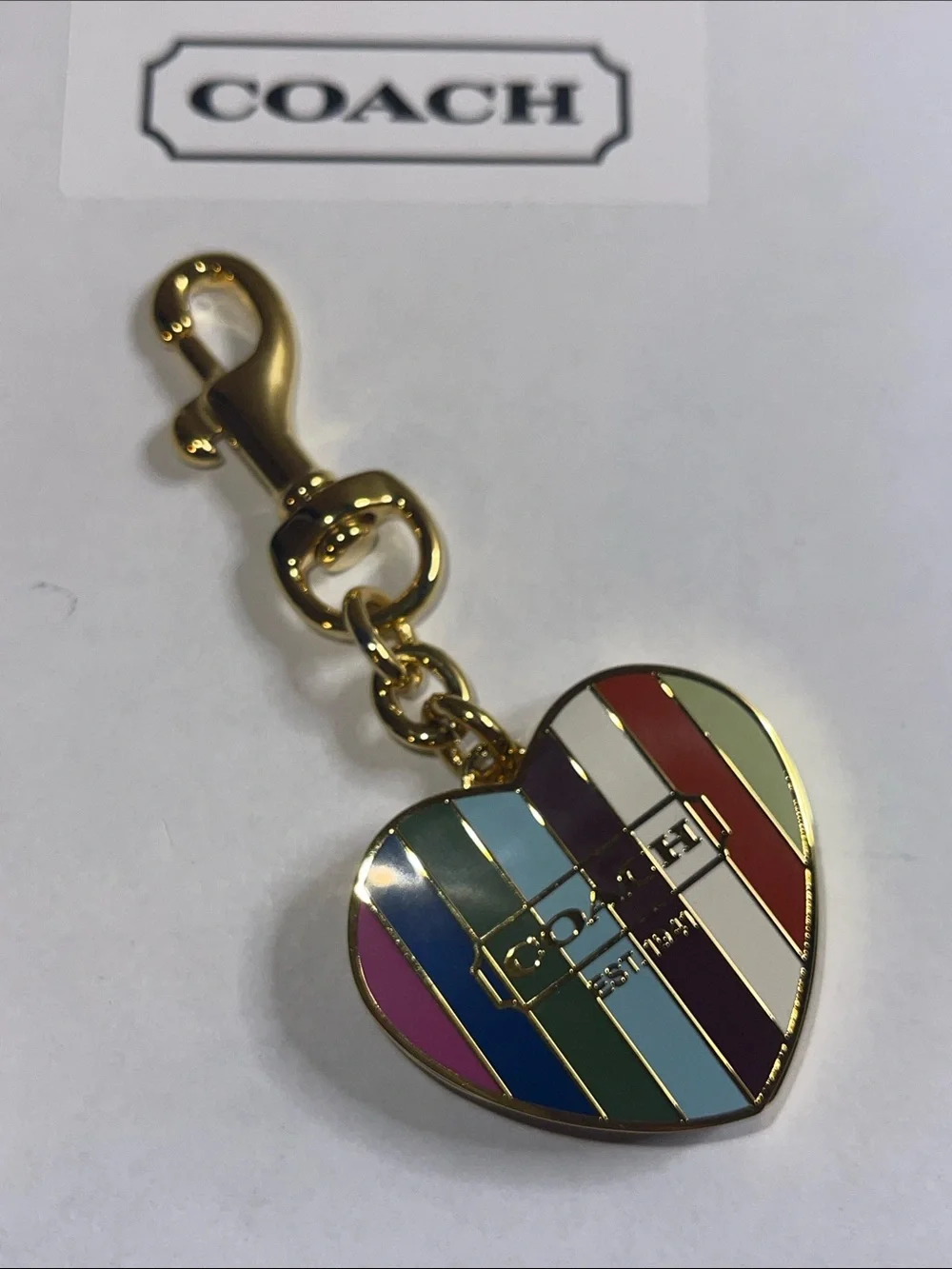 Pending * COACH Legacy Enamel Locket Heart Bag Charm & Pen With Refill